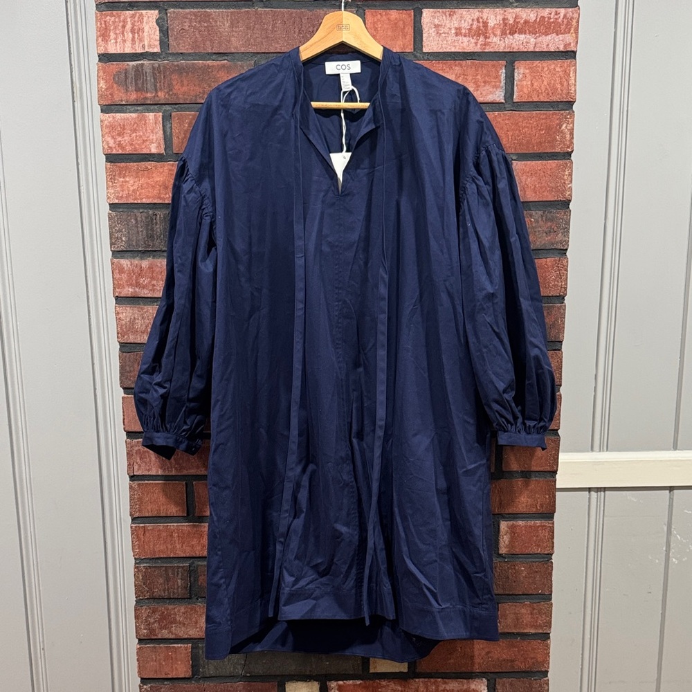 COS GATHERED TIE-DETAIL DRESS - Picture 6 of 14